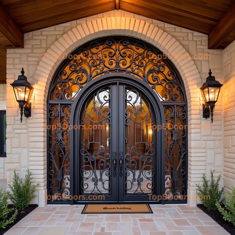 Wrought Iron Double Door Entrance