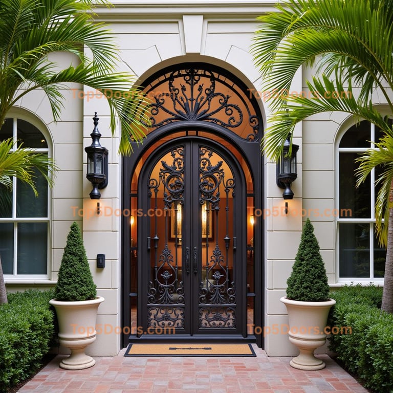 Wrought Iron Double Door Entrance