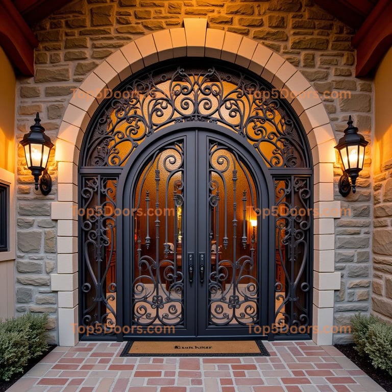 Wrought Iron Double Door Entryway