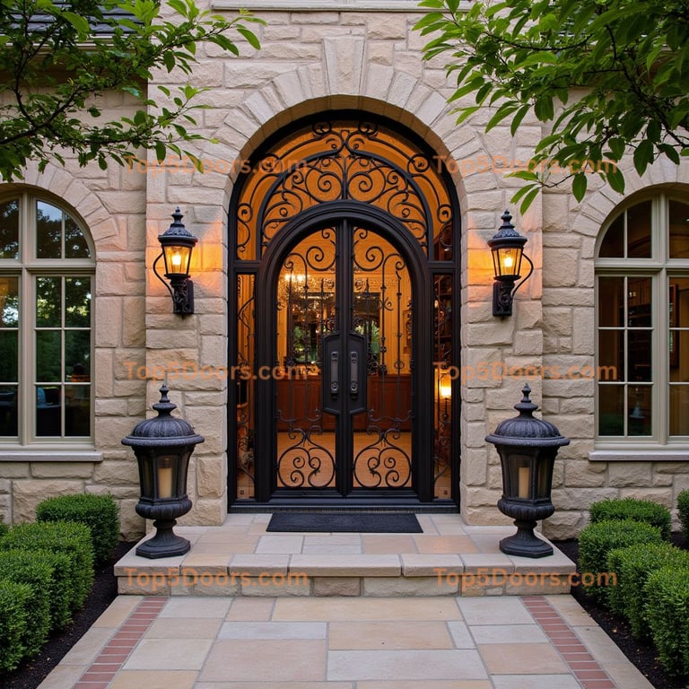 Wrought Iron Double Entry Door