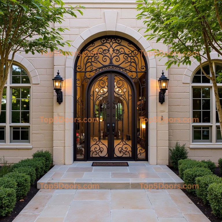 Wrought Iron Double Entry Door
