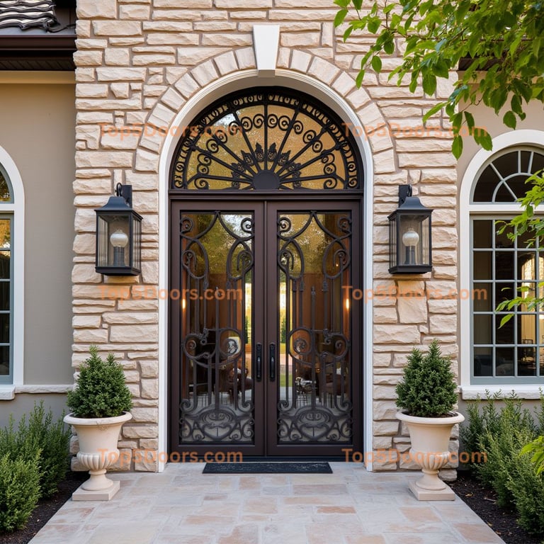 Wrought Iron Entrance with Floral Motifs