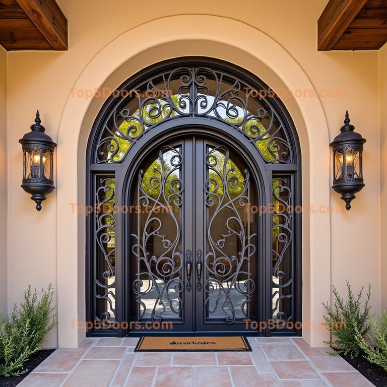 Wrought Iron Entrance with Floral Pattern