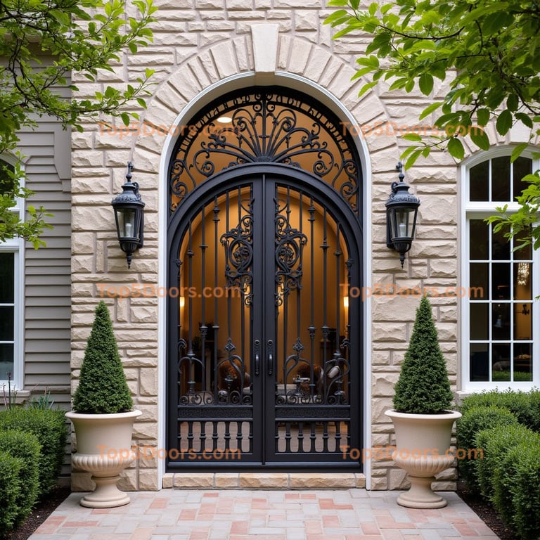Wrought Iron Entryway with Sunburst