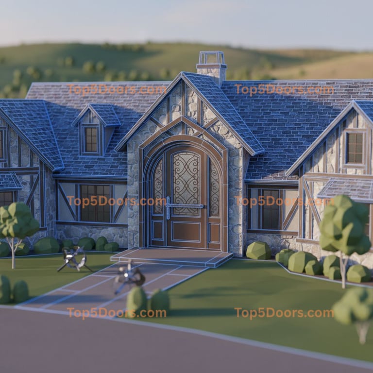 Wyoming arched single french country Door