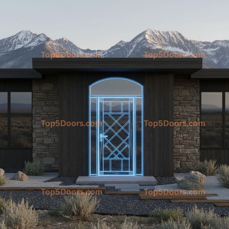 Wyoming front entry door japanese zen Door