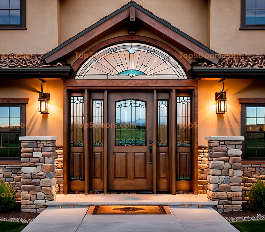Wyoming glass paneled craftsman Door