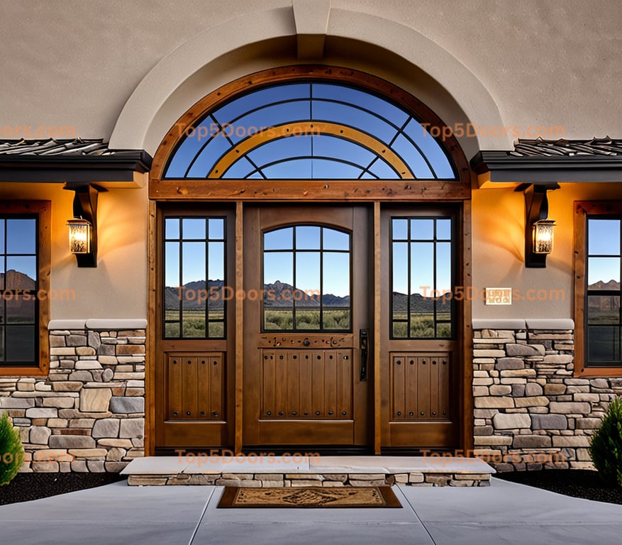 Wyoming glass paneled mountain lodge Door