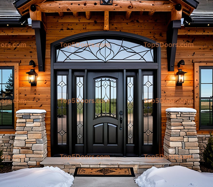 Wyoming steel frame mountain lodge Door