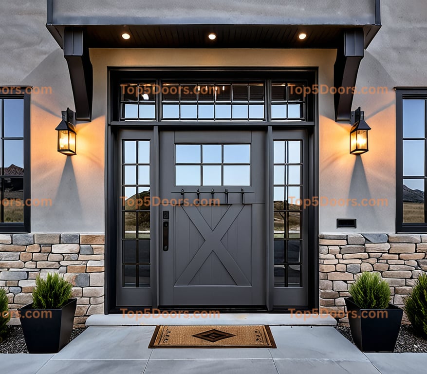 Wyoming steel frame korean modern Door