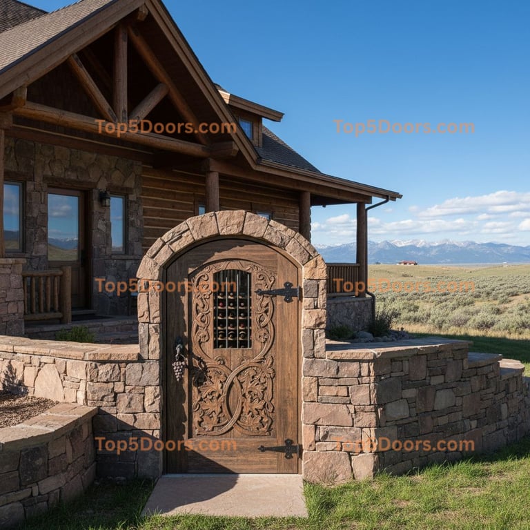 Wyoming wine cellar door traditional american Door