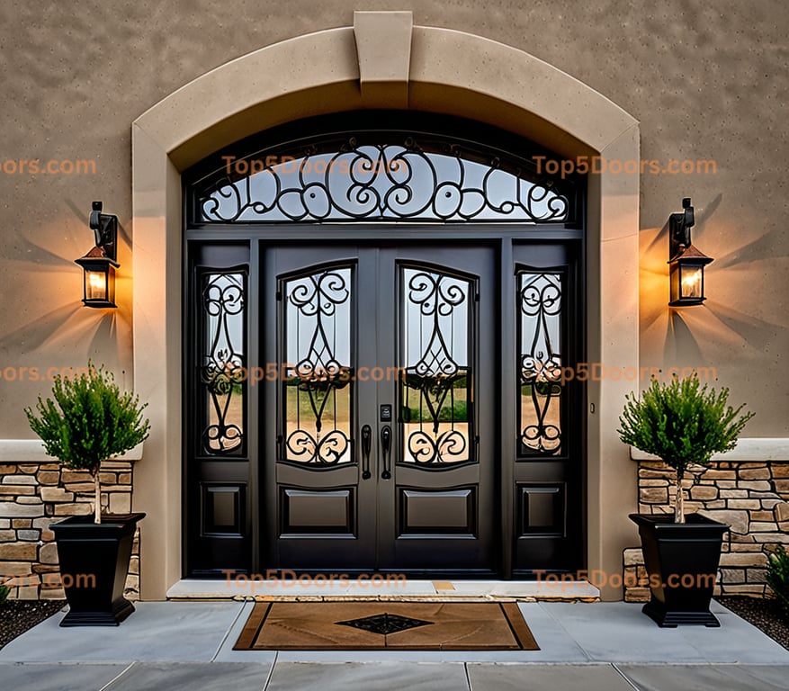 Wyoming wrought iron french door tuscan Door