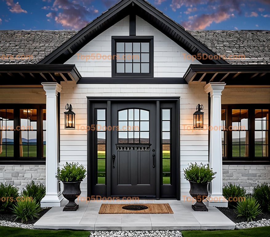 Wyoming wrought iron glass paneled modern farmhouse Doo