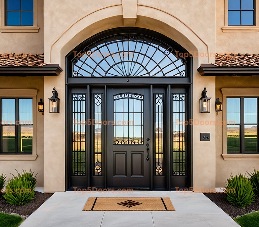Wyoming wrought iron single modern Door