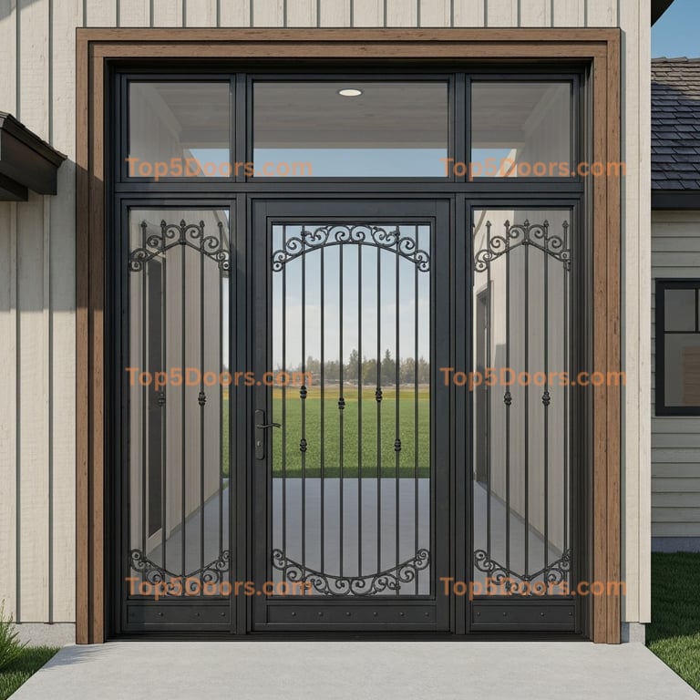 Wyoming wrought iron steel frame industrial Door