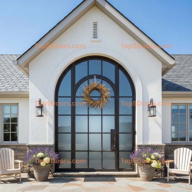 Wyoming wrought iron steel frame french provincial Door