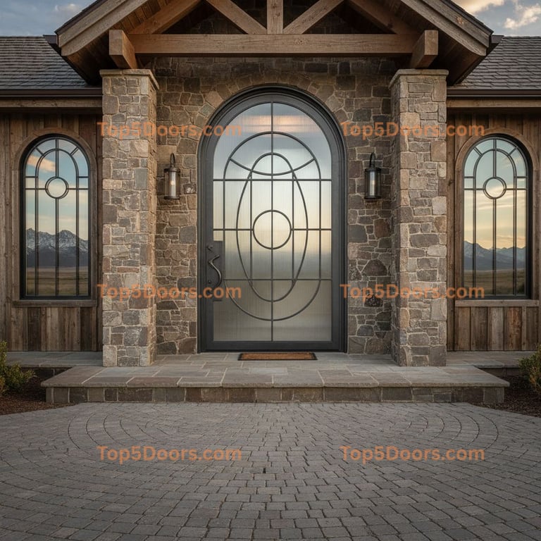 Wyoming wrought iron steel frame french provincial Door