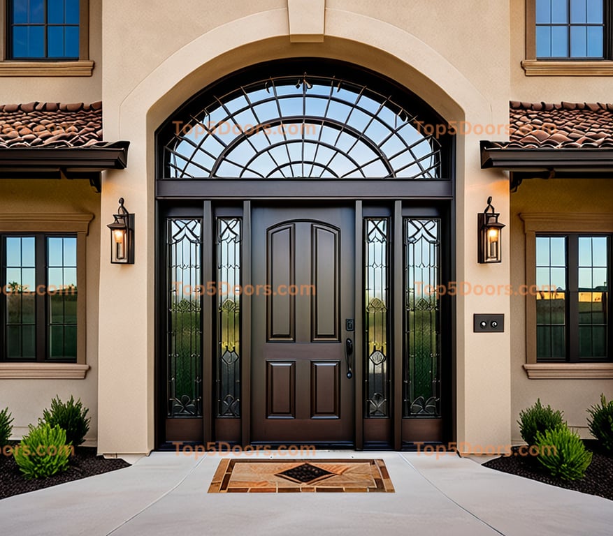 Wyoming wrought iron steel frame minimalist Door