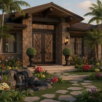 Craftsman Glass Panel Door for New Mexico Home