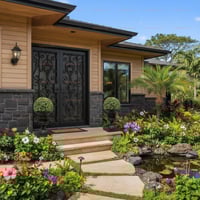 Craftsman Iron Entry Door for Colorado Home