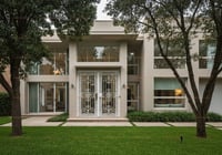 Ornate White Metal Double Door With Geometric and Floral Design