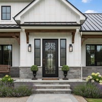 Mediterranean Iron Entry Door for Oregon Home